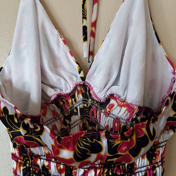 FLAMINGO USA Sexy Pink/Yellow/Black/Cream Backless Tank Women's L - Picture 9 of 12